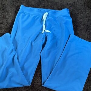 Figs Vibrant Blue Technical Scrub Pants Straight Leg Size S.